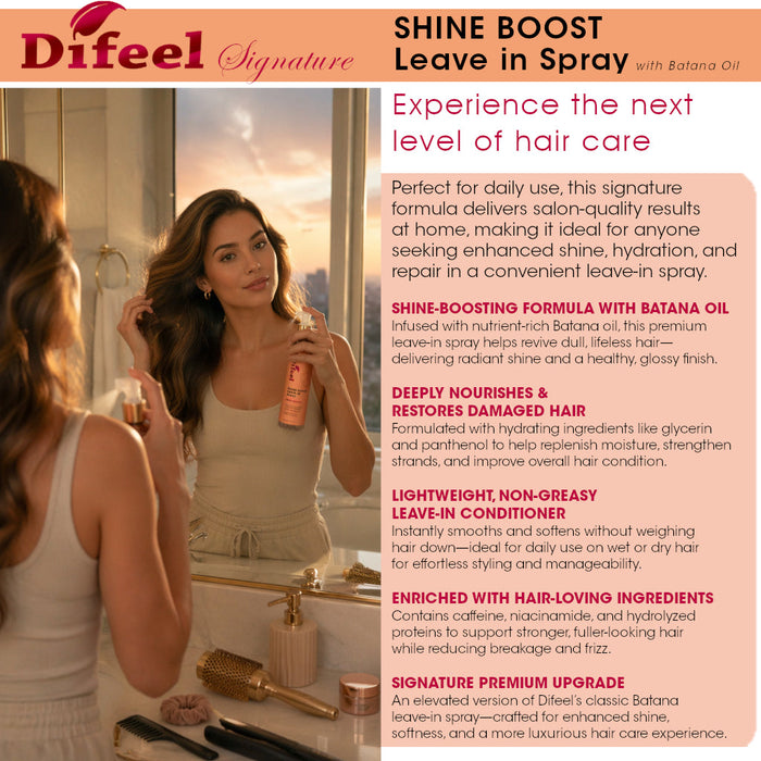 Difeel Signature Shine Boost Leave in Spray with Batana 8 oz.