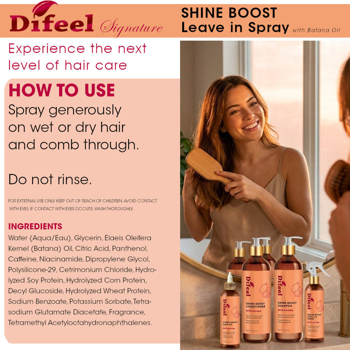 Difeel Signature Shine Boost Leave in Spray with Batana 8 oz.