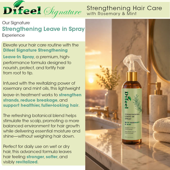 Difeel Signature Strengthening Leave in Spray with Rosemary & Mint 8 oz.