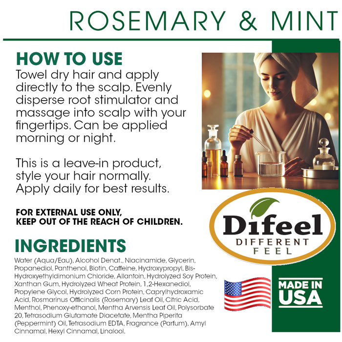 Difeel Rosemary and Mint Infused with Biotin - Root Stimulator 7.1 oz.