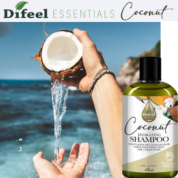 Difeel Essentials Hydrating Coconut - Shampoo 12 oz.