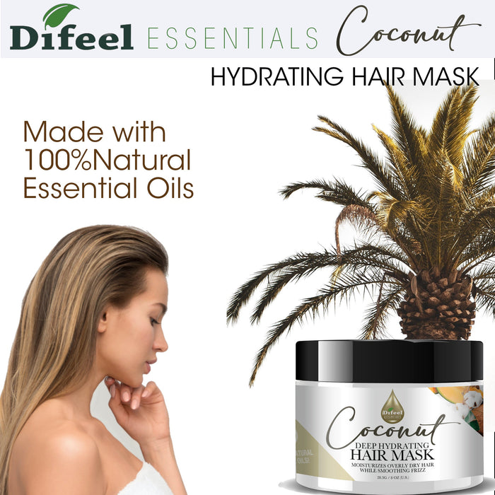 Difeel Essentials Hydrating Coconut - Hair Mask 8 oz.