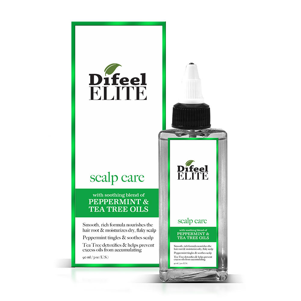 Difeel Elite Scalp Care with Peppermint & Tea Tree Oil Hair Scalp Treatment for Dry, Flaky Scalp 3 oz. -Tea Tree Hair and Scalp Treatment with Peppermint
