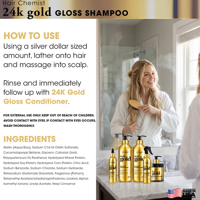 Hair Chemist 24k Gold Gloss Shampoo 16.9 Ounces