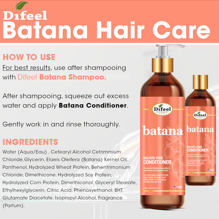 Difeel Batana Conditioner 33.8 Ounces - Sulfate Free Conditioner