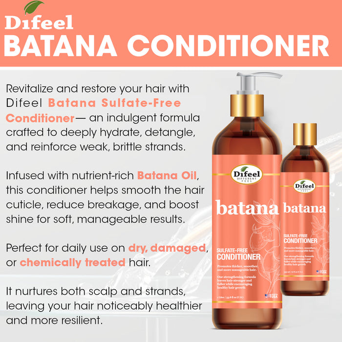 Difeel Batana Conditioner 33.8 Ounces - Sulfate Free Conditioner