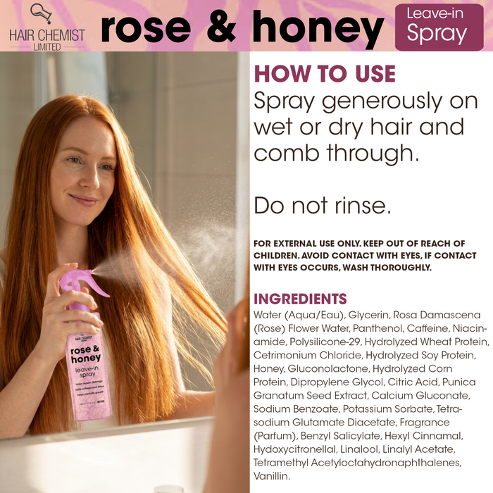 Hair Chemist Rose & Honey Leave in Spray 8 oz.