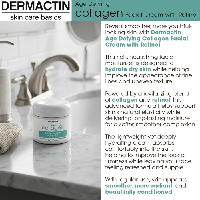 Dermactin Age Defying Collagen Facial Cream with Retinol 3 oz.