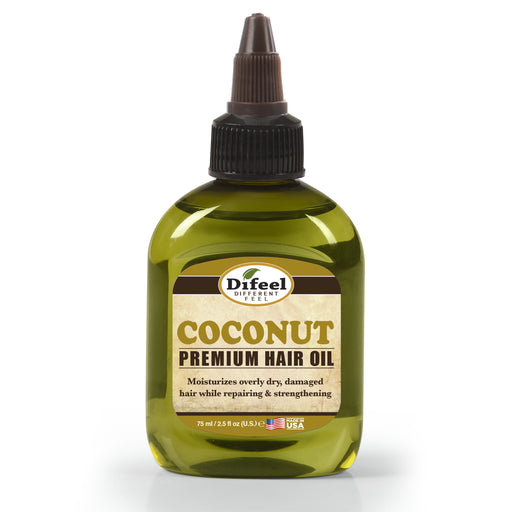 Difeel Premium Natural Hair Oil - Coconut Oil 2.5 oz. (PACK OF 2)