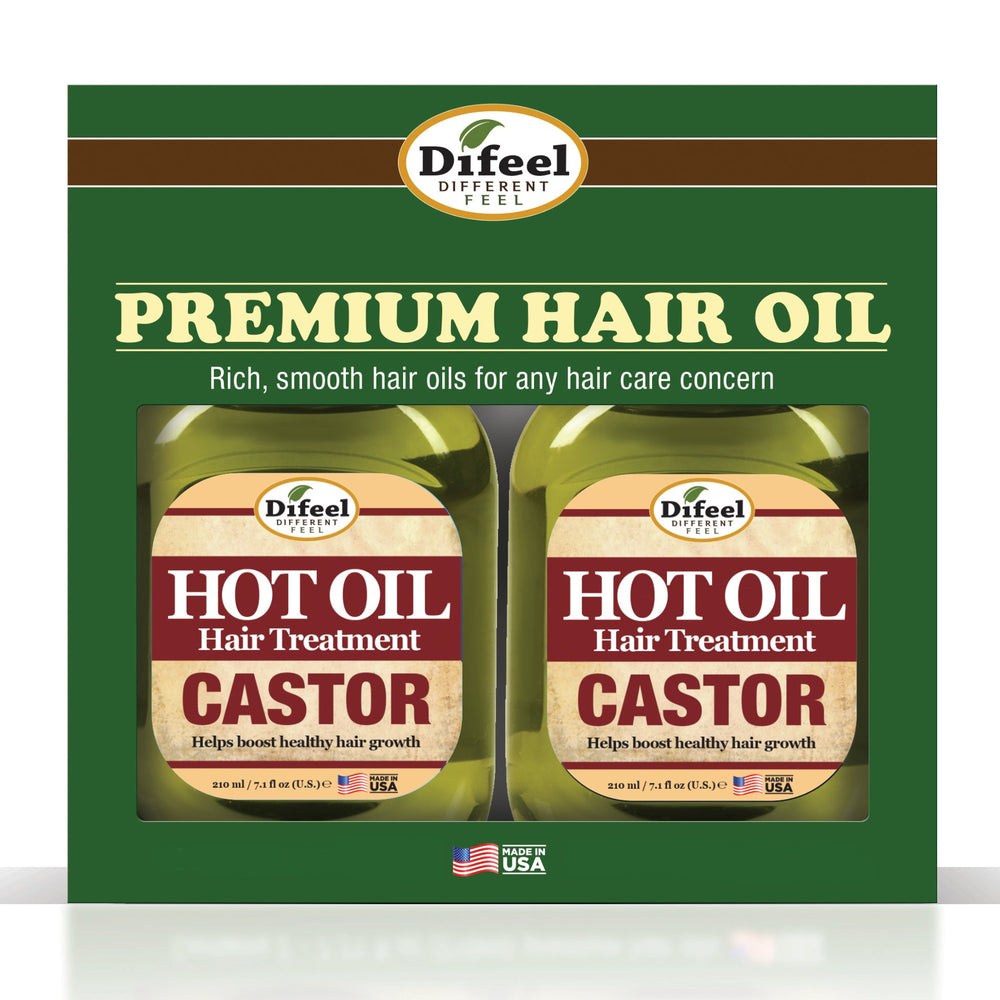 Difeel Castor Hot Oil Treatment 7.1 Ounce - Deluxe 2-PC Gift Set