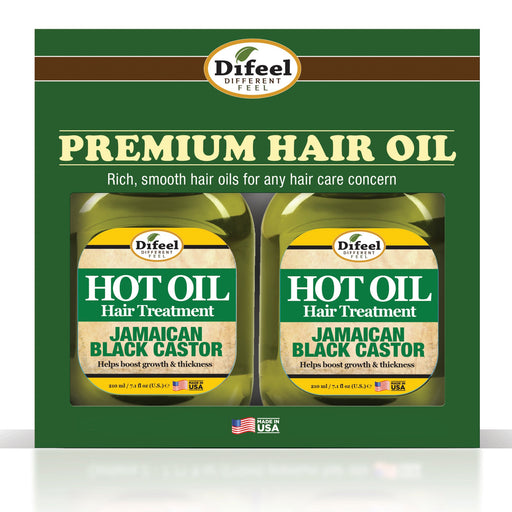 Difeel Jamaican Black Castor Hot Oil Treatment 7.1 oz. - Deluxe 2-PC Gift Set