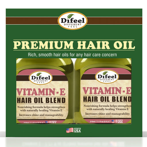 Difeel Vitamin E Hair Oil Blend 7.1 oz. - Deluxe 2-PC Gift Set