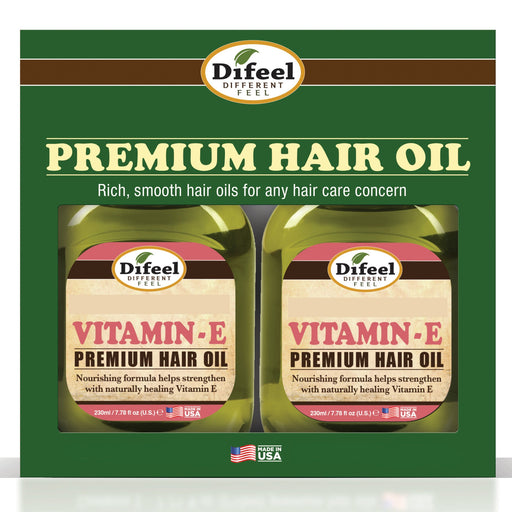 Difeel Premium Natural Hair Oil - Vitamin E Oil 7.1 oz. - Deluxe 2-PC Gift Set
