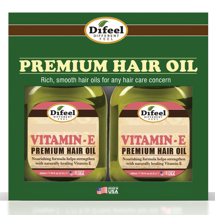 Difeel Premium Natural Hair Oil - Vitamin E Oil 7.1 oz. - Deluxe 2-PC Gift Set