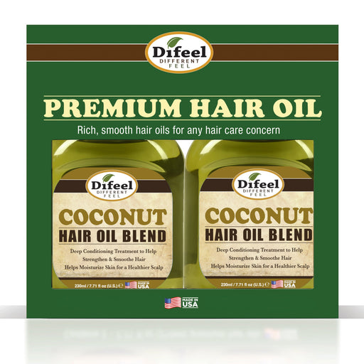 Difeel Coconut Oil Hair Oil Blend 7.1 oz. - Deluxe 2-PC Gift Set