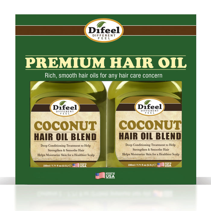 Difeel Coconut Oil Hair Oil Blend 7.1 oz. - Deluxe 2-PC Gift Set
