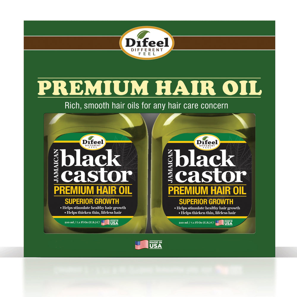 Difeel Superior Growth Jamaican Black Castor Premium Hair Oil 7.1 oz. - Deluxe 2-PC Gift Set