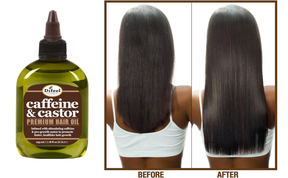Difeel Caffeine & Castor Premium Hair Oil for Faster Hair Growth 7.1 oz.