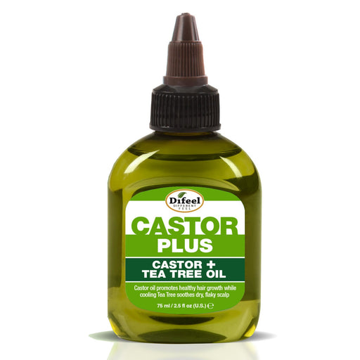 Difeel Premium Castor Plus Tea Tree - Pro-Growth + Scalp Care Premium Hair Oil 2.5 oz.