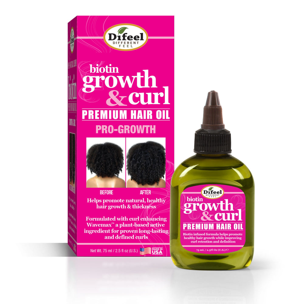 Difeel Growth and Curl Biotin Premium Hair Oil 2.5 oz.