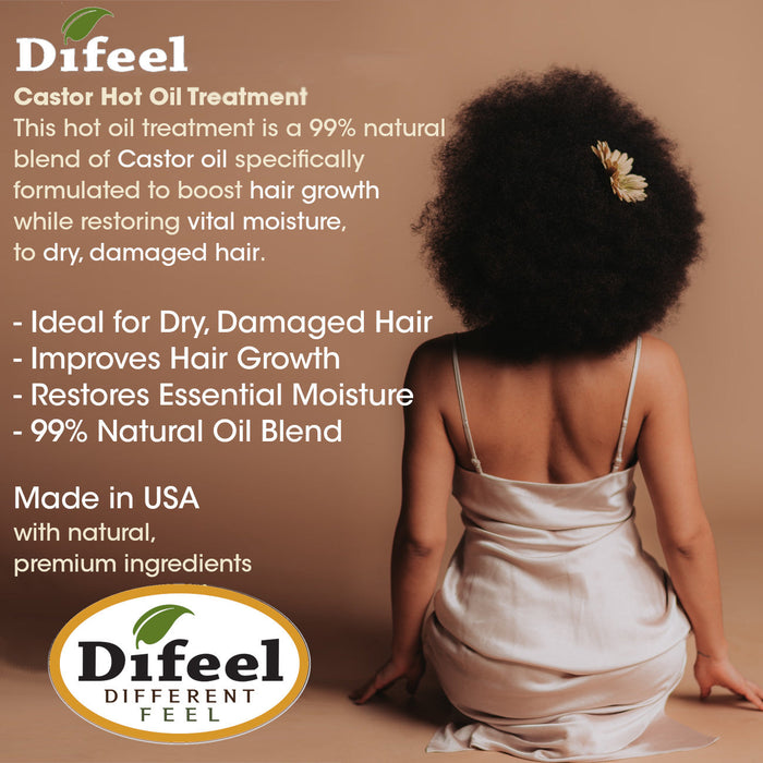 Difeel Castor Hot Oil Treatment 7.1 Ounce - Deluxe 2-PC Gift Set