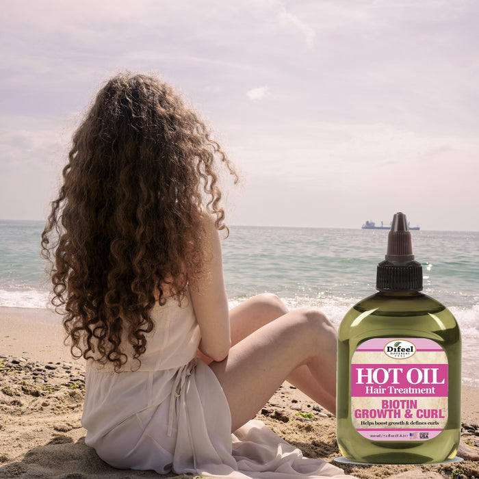 Difeel Biotin Growth and Curl Hot Oil Treatment 7.1 oz. - Deluxe 2-PC Gift Set