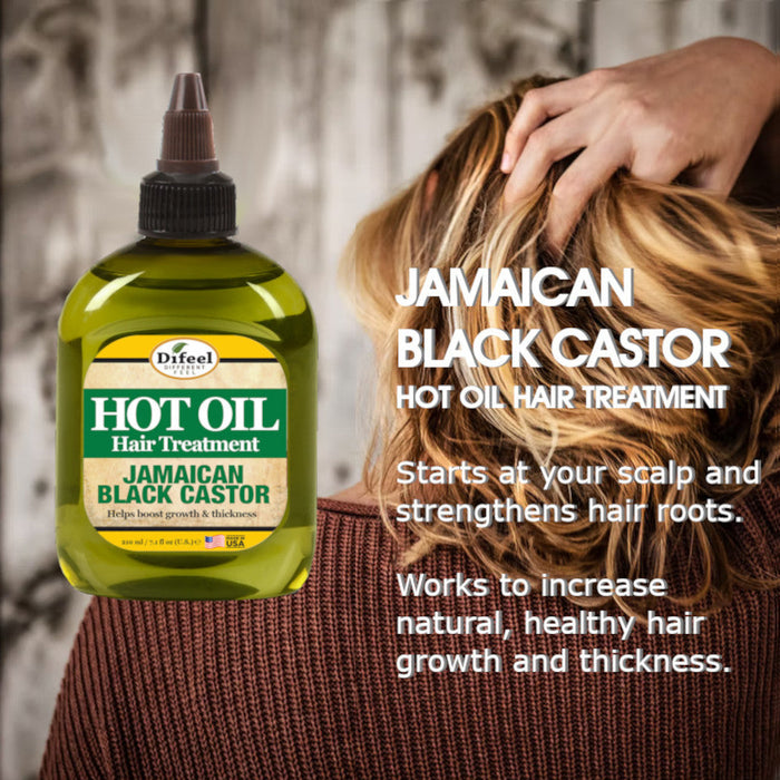 Difeel Jamaican Black Castor Hot Oil Treatment 7.1 oz. - Deluxe 2-PC Gift Set