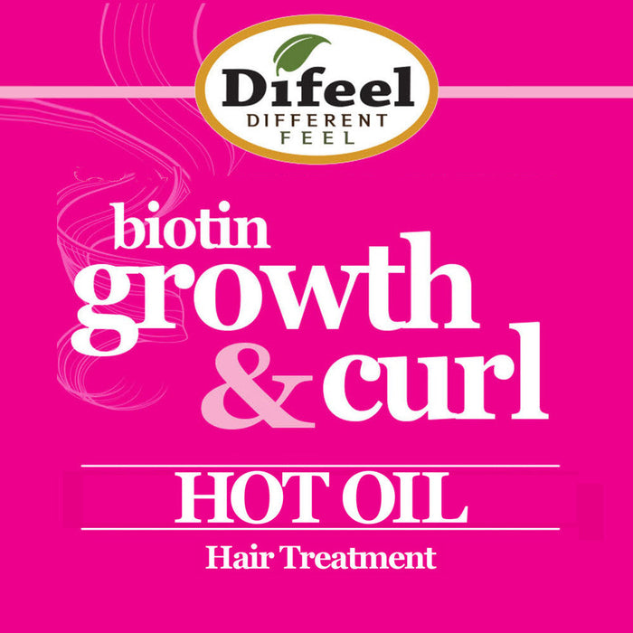 Difeel Biotin Growth and Curl Hot Oil Treatment 7.1 oz. - Deluxe 2-PC Gift Set