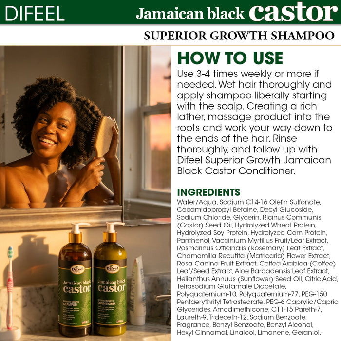 Difeel Superior Growth Jamaican Black Castor Shampoo 33.8 oz.