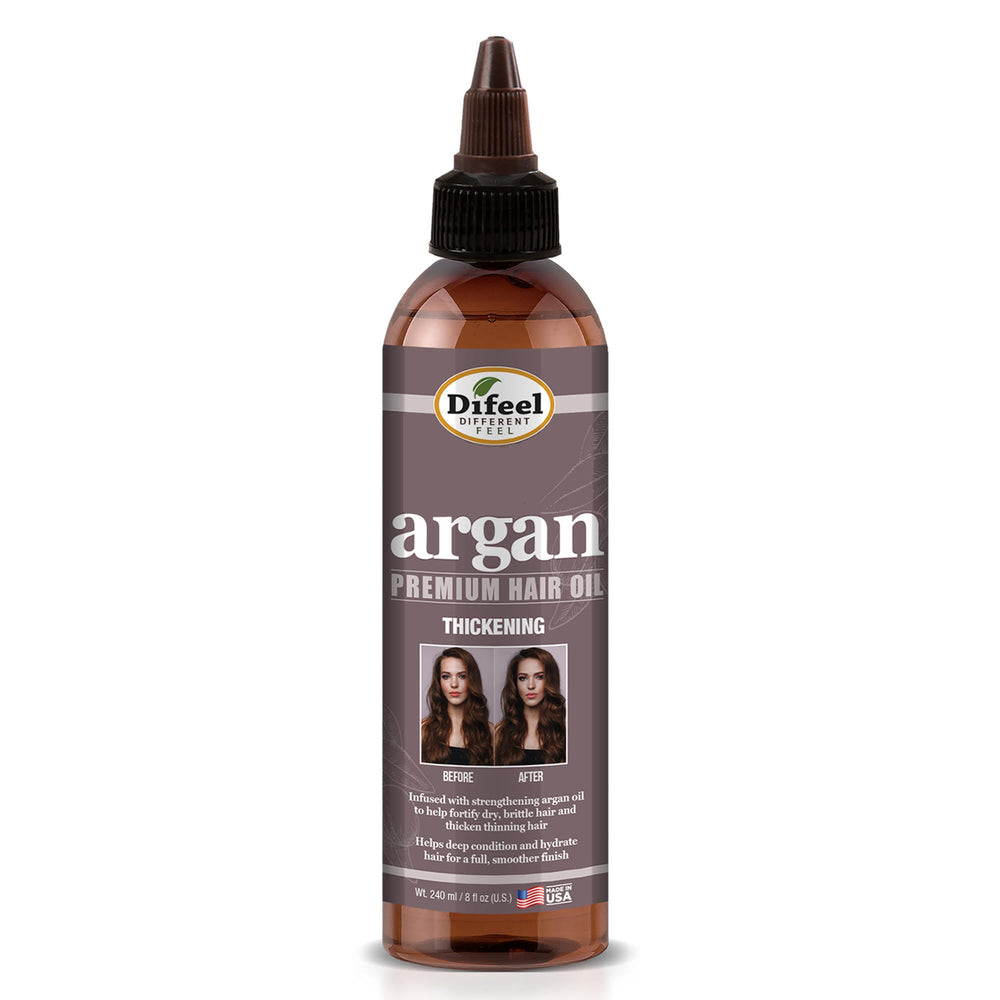 Difeel Natural Hair Oil Blend- Thickening with Argan Oil 8 oz.