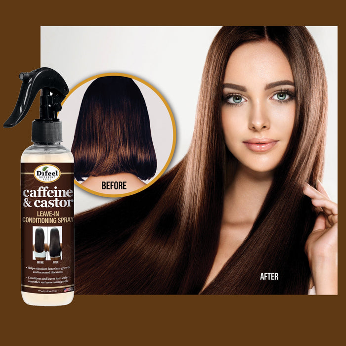 Difeel Caffeine & Castor Leave-in Conditioning Spray 6 oz.