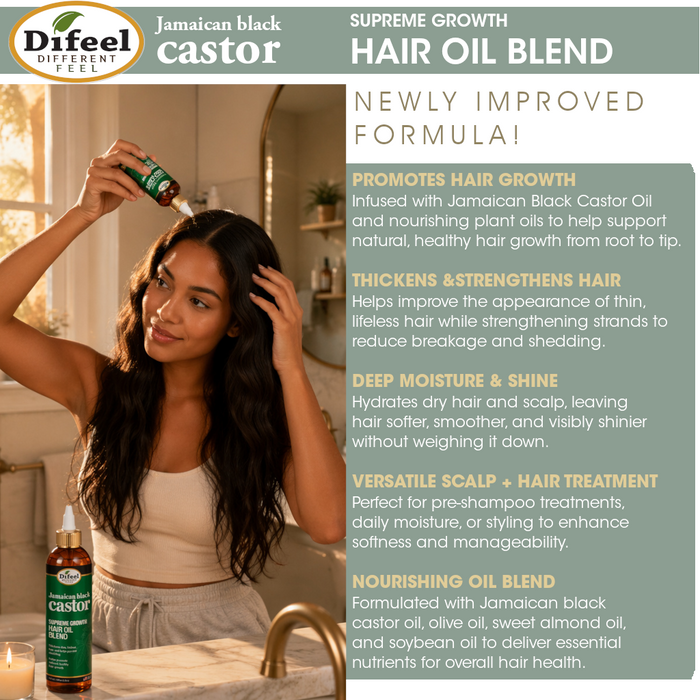 Difeel Jamaican Black Castor Supreme Growth Hair Oil Blend 8 oz.
