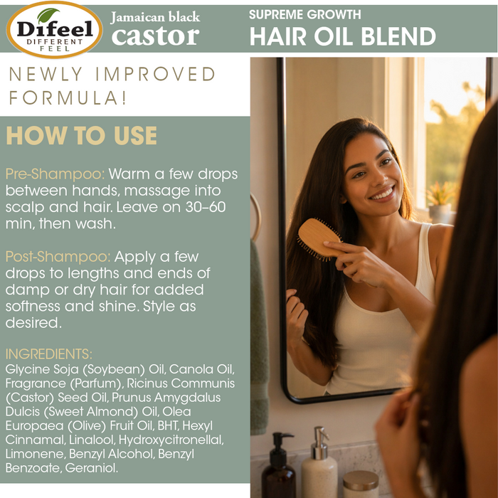 Difeel Jamaican Black Castor Supreme Growth Hair Oil Blend 8 oz.