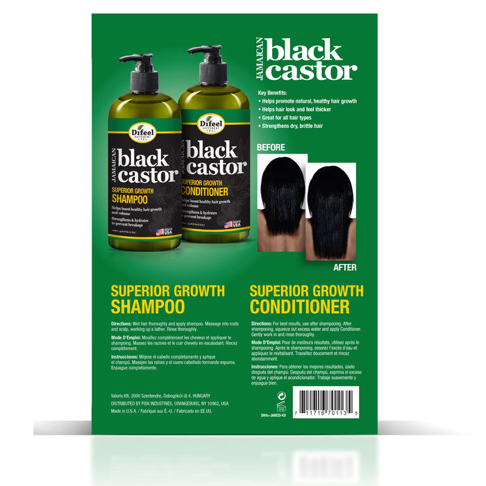 Difeel Jamaican Black Castor 2-PC Shampoo 33.8oz and Conditioner 33.8oz Gift Box - Shampoo & Conditioner Set
