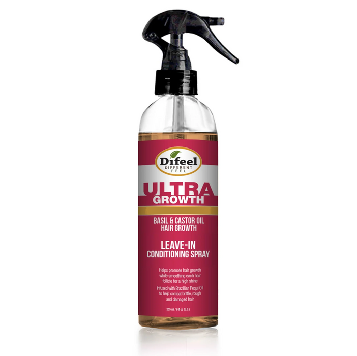 Difeel Ultra Growth Basil & Castor Hair Oil Leave in Conditioning Spray 6 oz.
