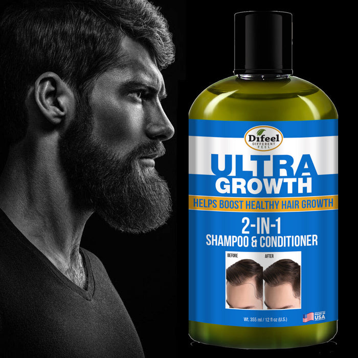 Difeel Mens 2-in-1 Ultra Growth Shampoo & Conditioner 12 oz.