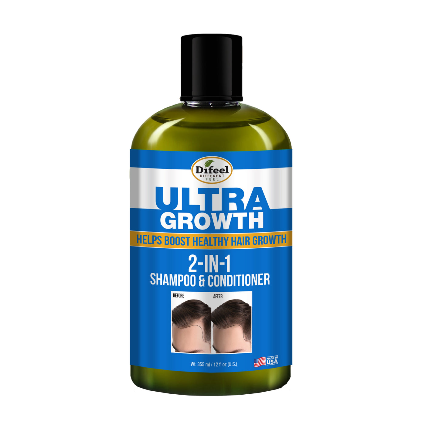 Difeel Mens Ultra Growth 2-in-1 Basil & Castor Oil Shampoo & Condition ...