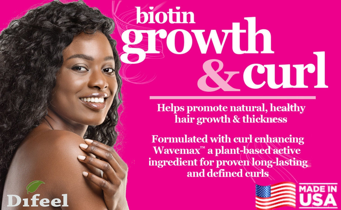 Difeel Growth and Curl Biotin Shampoo - Travel Size 2.5 Ounce