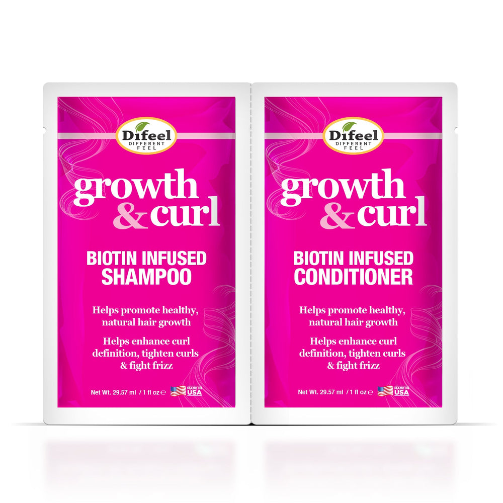 Difeel Growth & Curl Shampoo & Conditioner Combo Packet 2oz.