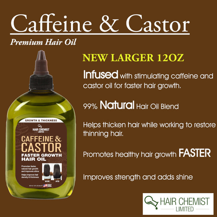 Hair Chemist Caffeine and Castor Faster Growth Hair Oil Large 12 oz.