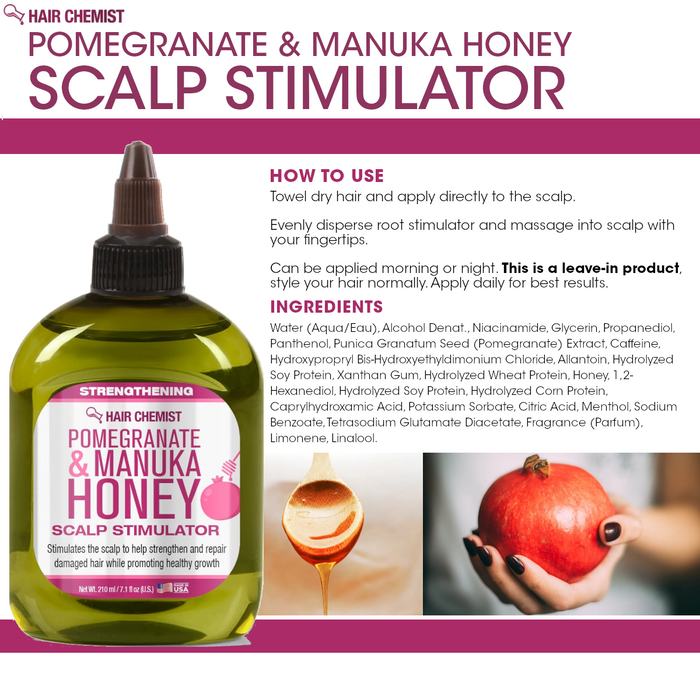 Hair Chemist Pomegranate & Manuka Honey Strengthening Scalp Stimulator 7.1 oz.
