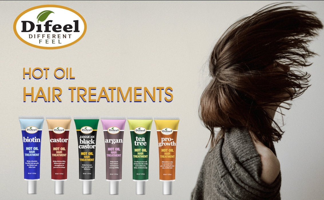 Difeel Hot Oil Hair Treatment with Jamaican Black Castor Oil 1.5 oz. (Pack of 2)