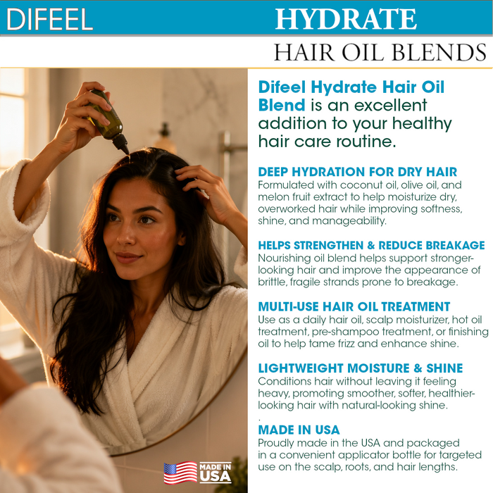 Difeel Hydrate Hair Oil Blend 7.1 Ounce (PACK OF 4)