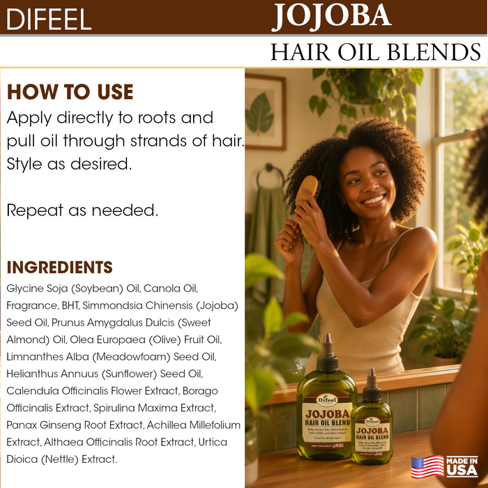 Difeel Mega Care Jojoba Oil Hair Oil Blend 1.4 oz. (PACK OF 2)