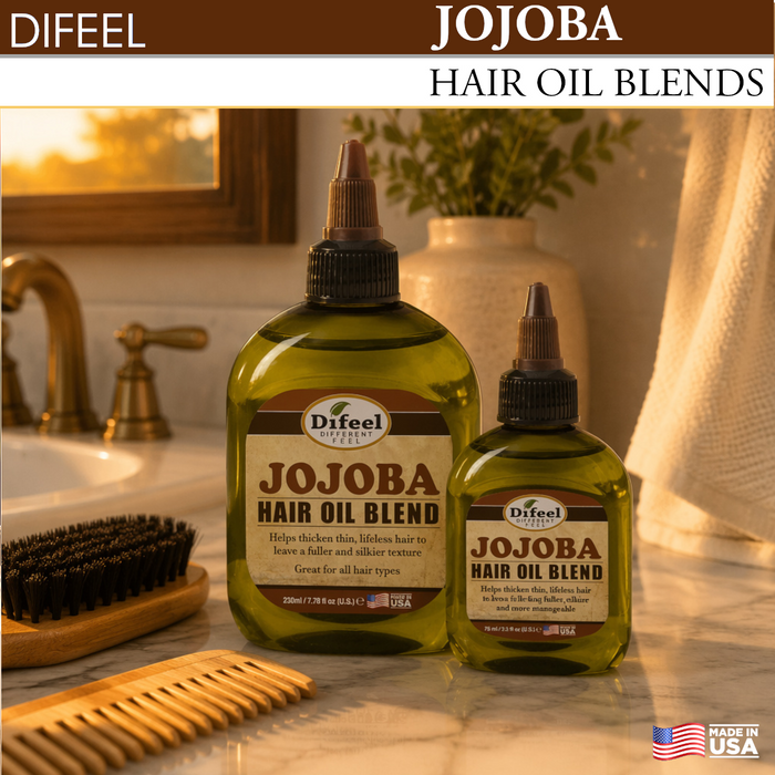 Difeel Jojoba Oil Hair Oil Blend - Travel Size 2.5 oz.