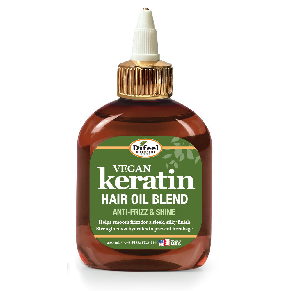 Difeel Vegan Keratin Hair Oil Blend - Anti Frizz & Shine 7.1 oz. (PACK OF 4)