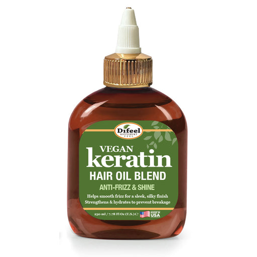 Difeel Vegan Keratin Hair Oil Blend - Anti Frizz & Shine 7.1 oz. (PACK OF 4)
