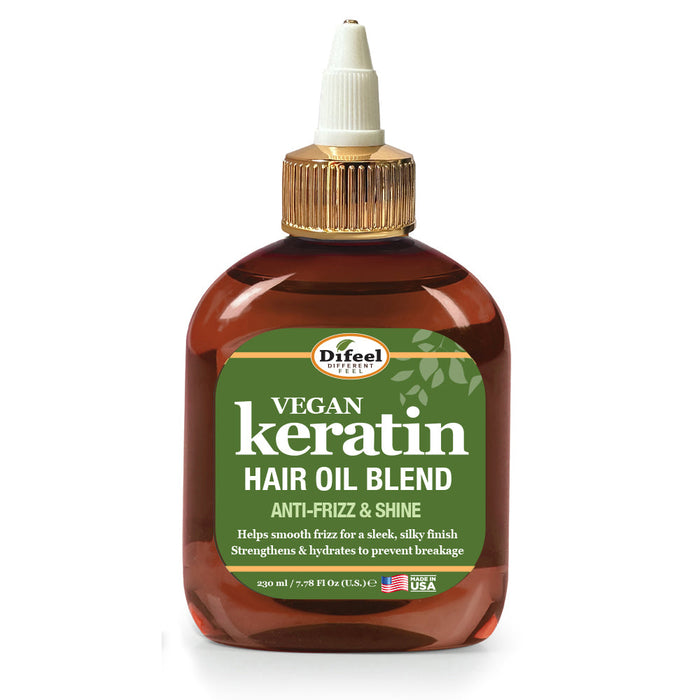 Difeel Vegan Keratin Hair Oil Blend - Anti Frizz & Shine 7.1 oz. (PACK OF 4)