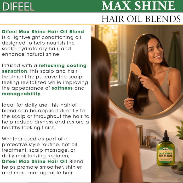 Difeel Max Shine Hair Oil Blend 7.1 oz. (PACK OF 4)