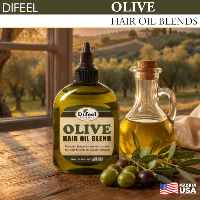 Difeel Olive Hair Oil Blend - Travel Size 2.5 oz. (PACK OF 2)